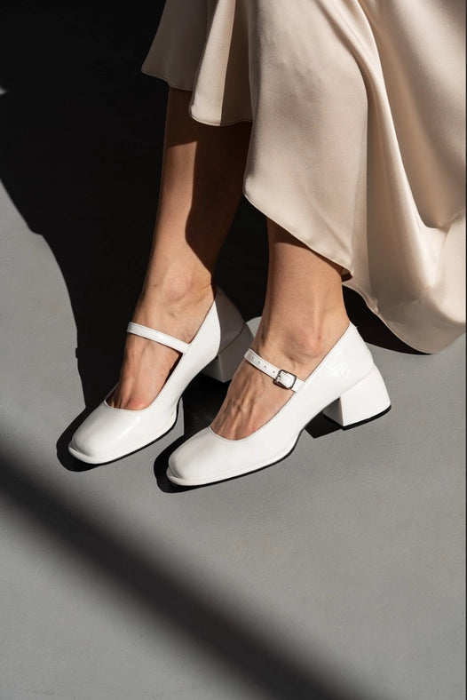 Strappy Block Heel Court Shoes Patricia Milk-Shoes - Women-Nenya Fashion Limited-36-Milk-Urbanheer