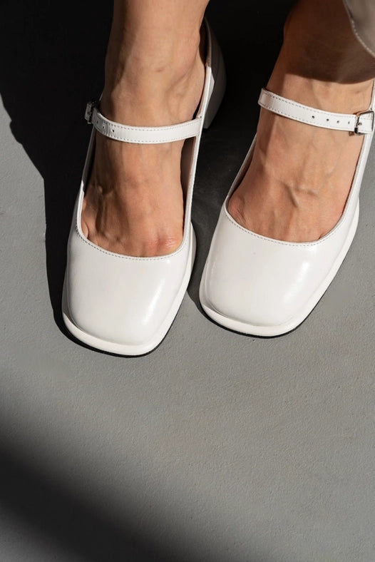 Strappy Block Heel Court Shoes Patricia Milk-Shoes - Women-Nenya Fashion Limited-36-Milk-Urbanheer