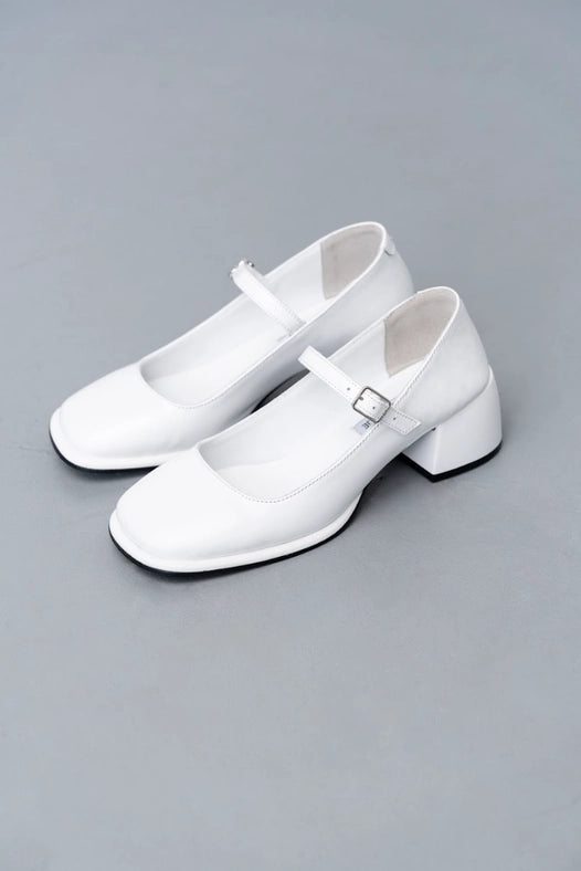 Strappy Block Heel Court Shoes Patricia Milk-Shoes - Women-Nenya Fashion Limited-36-Milk-Urbanheer