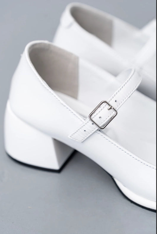 Strappy Block Heel Court Shoes Patricia Milk-Shoes - Women-Nenya Fashion Limited-36-Milk-Urbanheer