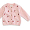 Strawberry Embroidered Knit Baby Cardigan (Organic Cotton)-Cardigan-Viverano Organics-0-3M-Pink Heather-Urbanheer