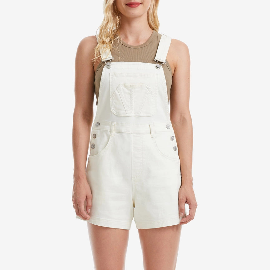 Stretch Colored Short Overalls-Overalls-BAYEAS-S-CREAM-Urbanheer