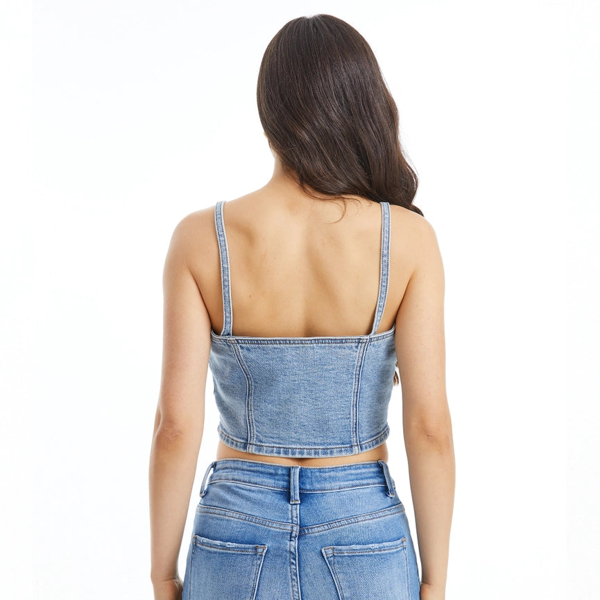 Stretch Denim Corset-Corset-BAYEAS-XS-WAVE-Urbanheer