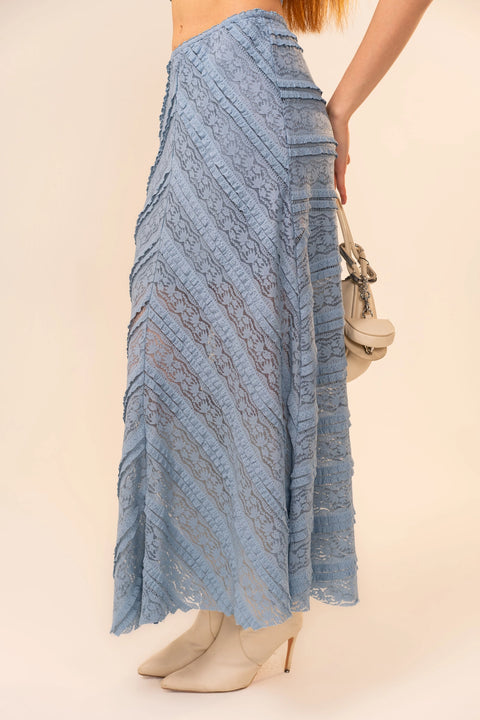 Stretch Lace Crop Top and Maxi Skirt Set