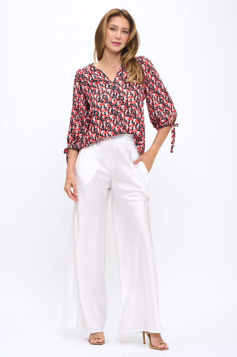 Stretch Satin Pants w/ Elastic Waist and Pockets-New Arrival-Reneecollection-Small-WHITE-Urbanheer