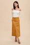 Stretch Twill Pencil Skirt Vintage Mustard-Skirt-In Loom-S-Urbanheer