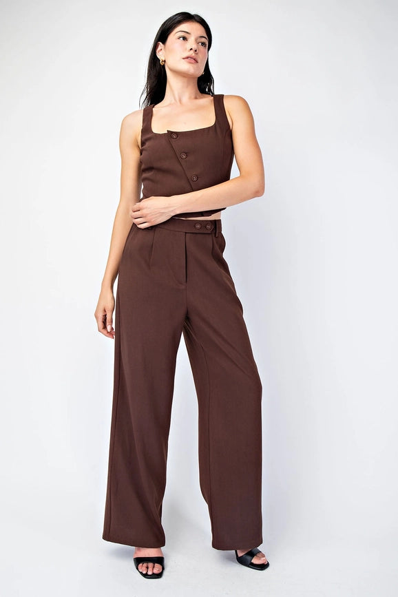Stretch Woven Relaxed Straight Trousers-Trousers-Edit by Nine-S-Urbanheer