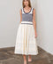 Stripe Knit Top Mix Media Midi Dress-Dress-Moon River-S-CREAM-Urbanheer