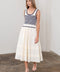 Stripe Knit Top Mix Media Midi Dress-Dress-Moon River-S-CREAM-Urbanheer