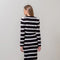 Stripe Long Sleeve Crop Cardigan & Midi Skirt Set-Set-Moon River-XS-BLACK-Urbanheer