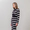 Stripe Long Sleeve Crop Cardigan & Midi Skirt Set-Set-Moon River-XS-BLACK-Urbanheer