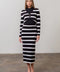 Stripe Long Sleeve Crop Cardigan & Midi Skirt Set-Set-Moon River-XS-BLACK-Urbanheer