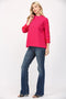 Stripe Mock Neck Sweater FUCHSIA-Sweater-FATE-S-FUCHSIA-Urbanheer