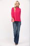 Stripe Mock Neck Sweater FUCHSIA-Sweater-FATE-S-FUCHSIA-Urbanheer