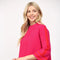 Stripe Mock Neck Sweater FUCHSIA-Sweater-FATE-S-FUCHSIA-Urbanheer
