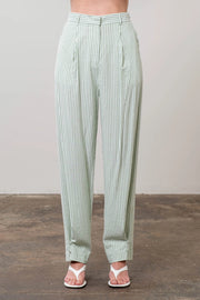 Stripe Pants with Adjust Bottom