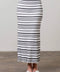Stripe Scallop Trim Knit Midi Skirt-Skirts-Moon River-XS-IVORY-Urbanheer