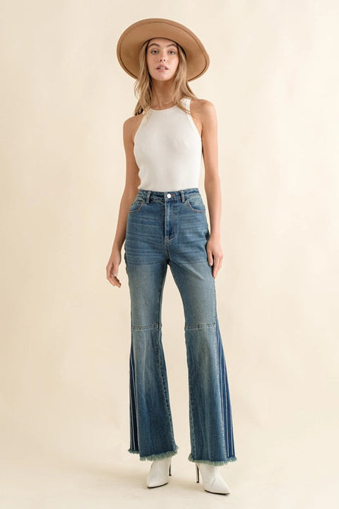 Stripe Side Panel Denim Jeans-Jeans-Blue B-S-DENIM-Urbanheer