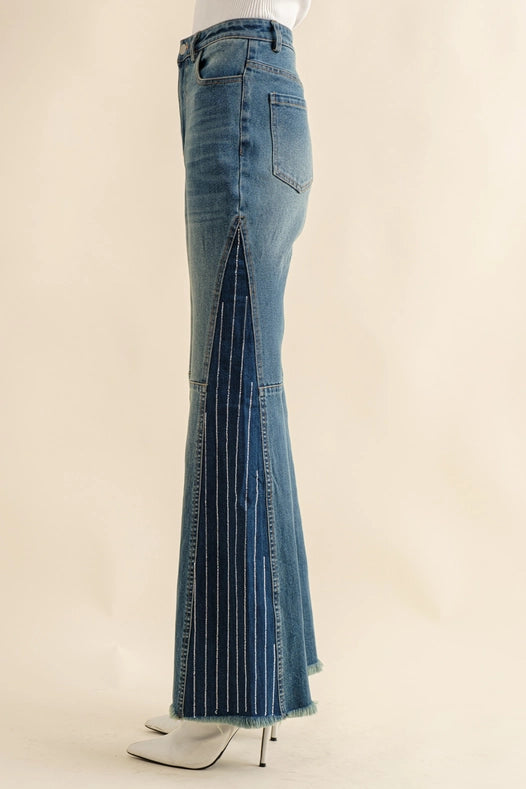 Stripe Side Panel Denim Jeans