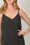 Stripe Sleeveless V-Neck Jumpsuit Black-Jumpsuit-Mystree-S-Black-Urbanheer