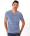 Stripe Triblend Jersey V Neck Tee