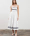 Stripe Detail Spaghetti Strap Midi Dress-Dress-Moon River-S-Ivory-Urbanheer