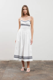 Stripe Detail Spaghetti Strap Midi Dress-Dress-Moon River-S-Ivory-Urbanheer