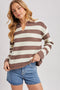 Striped Collar Boxy Knit Pullover