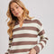 Striped Collar Boxy Knit Pullover