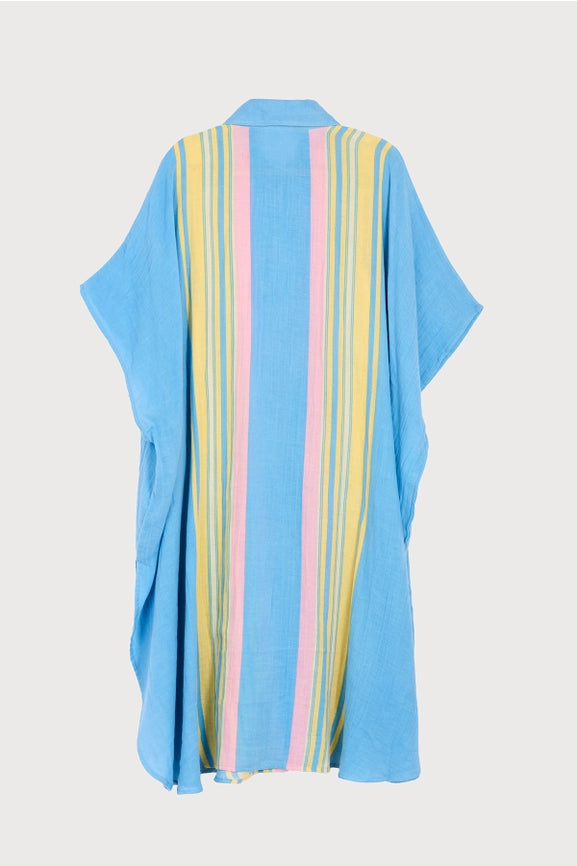 Striped Collared Kaftan-Kaftan-SAACHI-Cream-Urbanheer