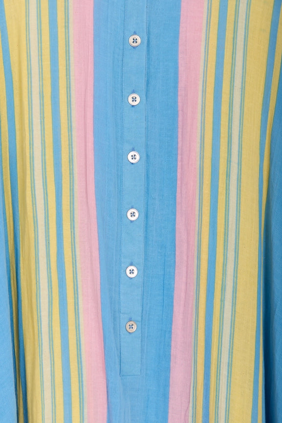 Striped Collared Kaftan-Kaftan-SAACHI-Cream-Urbanheer