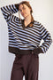 Striped Cozy Cashmere V-Neck Sweater