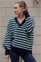 Striped Cozy Cashmere V-Neck Sweater