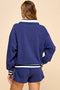 Striped Detail Quarter Zip Sweater-Sweater-TCEC-S-HUNTER GREEN-Urbanheer