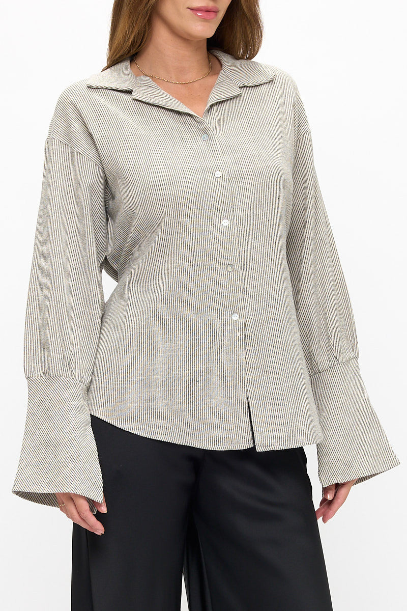 Striped Long Sleeve Top-Tops-Reneecollection-Small-BLACK/IVORY-Urbanheer