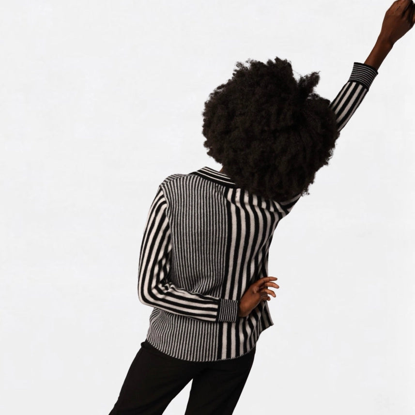 Striped Merino Wool Knitted Shirt with Embroidery-Shirt-London Atelier Byproduct-S-Urbanheer