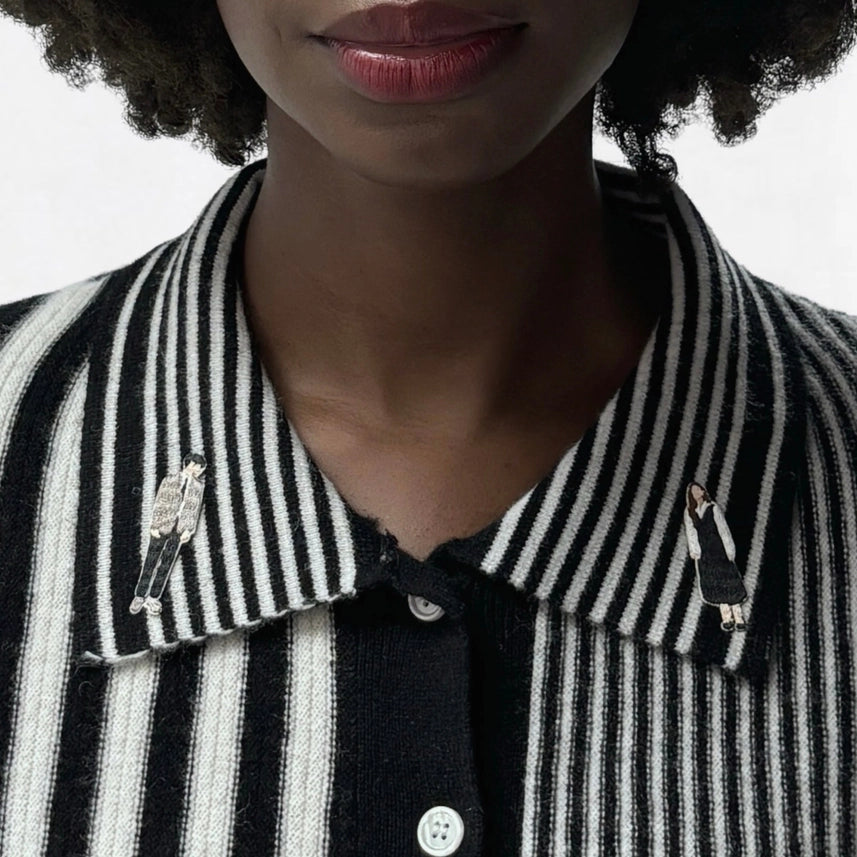 Striped Merino Wool Knitted Shirt with Embroidery-Shirt-London Atelier Byproduct-S-Urbanheer