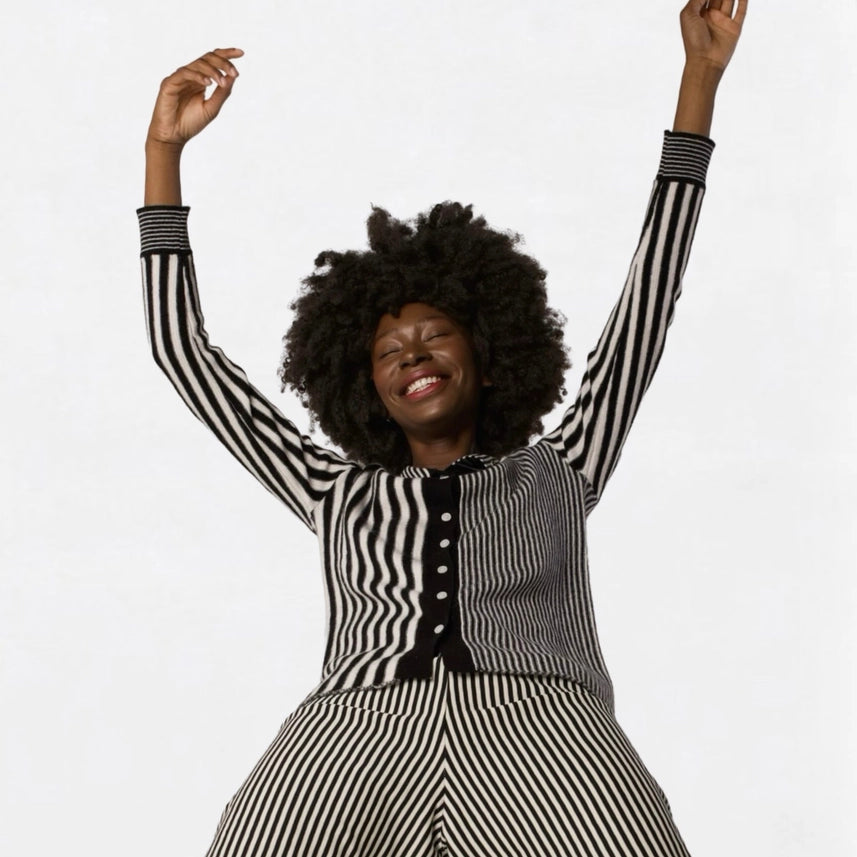 Striped Merino Wool Knitted Shirt with Embroidery-Shirt-London Atelier Byproduct-S-Urbanheer