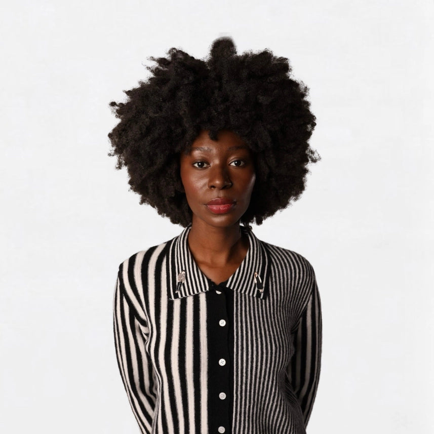 Striped Merino Wool Knitted Shirt with Embroidery-Shirt-London Atelier Byproduct-S-Urbanheer