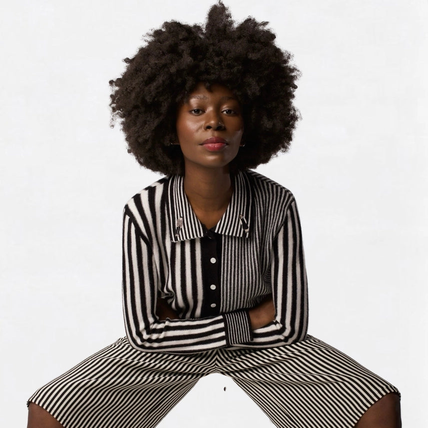 Striped Merino Wool Knitted Shirt with Embroidery-Shirt-London Atelier Byproduct-S-Urbanheer