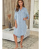 Striped Mid Length Button Down Dress-Dress-MILIO MILANO-S-Denim Blue-Urbanheer