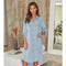 Striped Mid Length Button Down Dress-Dress-MILIO MILANO-S-Denim Blue-Urbanheer