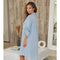 Striped Mid Length Button Down Dress-Dress-MILIO MILANO-S-Denim Blue-Urbanheer