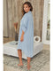 Striped Mid Length Button Down Dress-Dress-MILIO MILANO-S-Denim Blue-Urbanheer