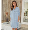 Striped Mid Length Button Down Dress-Dress-MILIO MILANO-S-Denim Blue-Urbanheer