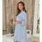 Striped Mid Length Button Down Dress-Dress-MILIO MILANO-S-Denim Blue-Urbanheer