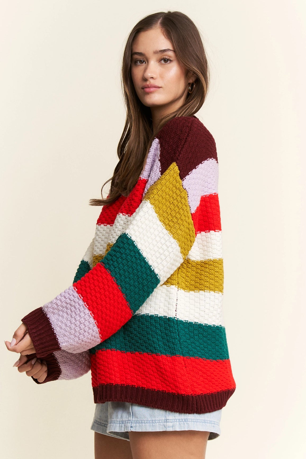 Striped Multi Color Knit Sweater