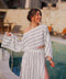 Striped Muslin Off Shoulder Crop Top Blouse-Blouses-Moa-Striped-Urbanheer