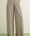 Striped Pattern Wide Leg Trouser | Brown