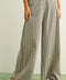 Striped Pattern Wide Leg Trouser | Black